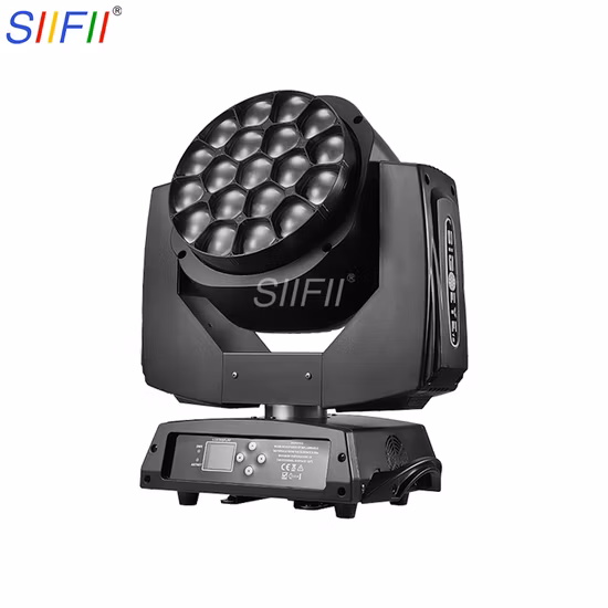 19 X 15W RGBW LED Bee Eye Zoom Wash Testa mobile Luce da palco per DJ